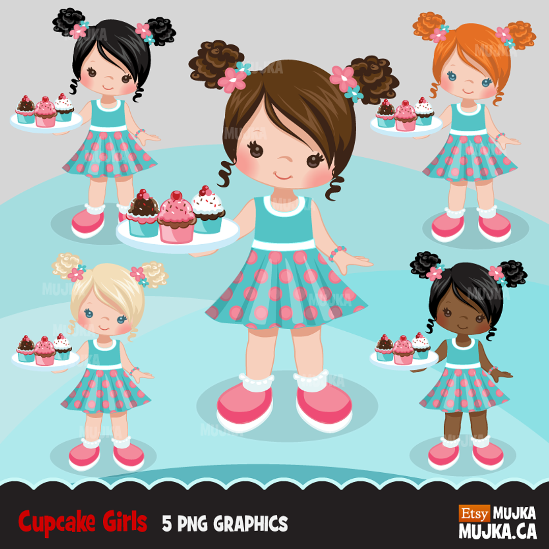 Kit Digital Cup Cake Meninas 1