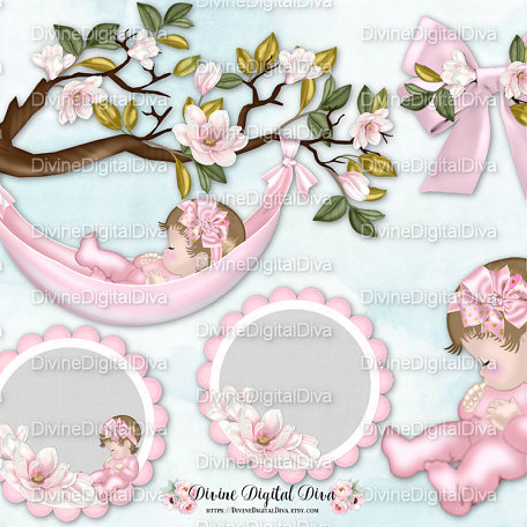 Kit Digital Baby Rosa 1