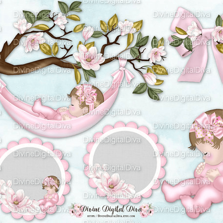 Kit Digital Baby Rosa 1