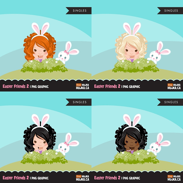 Kit Digital Amigas Coelhinhas 1