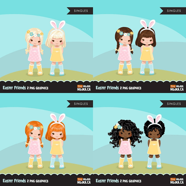 Kit Digital Meninas Coelhinhas 1