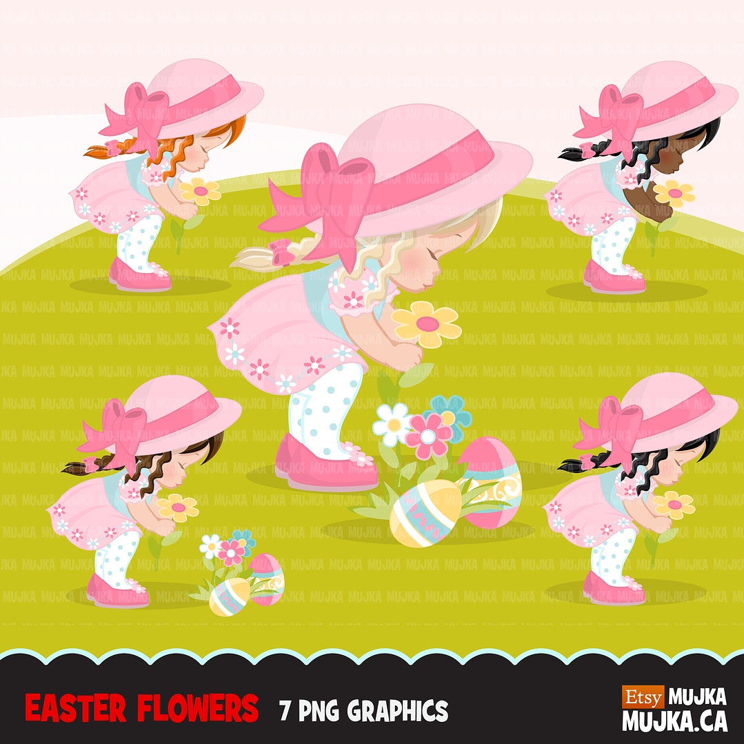 Kit Digital Menina Na Páscoa 1