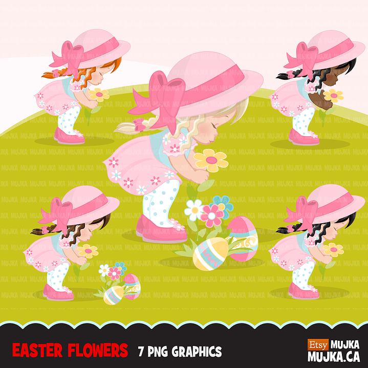 Kit Digital Menina Na Páscoa 1