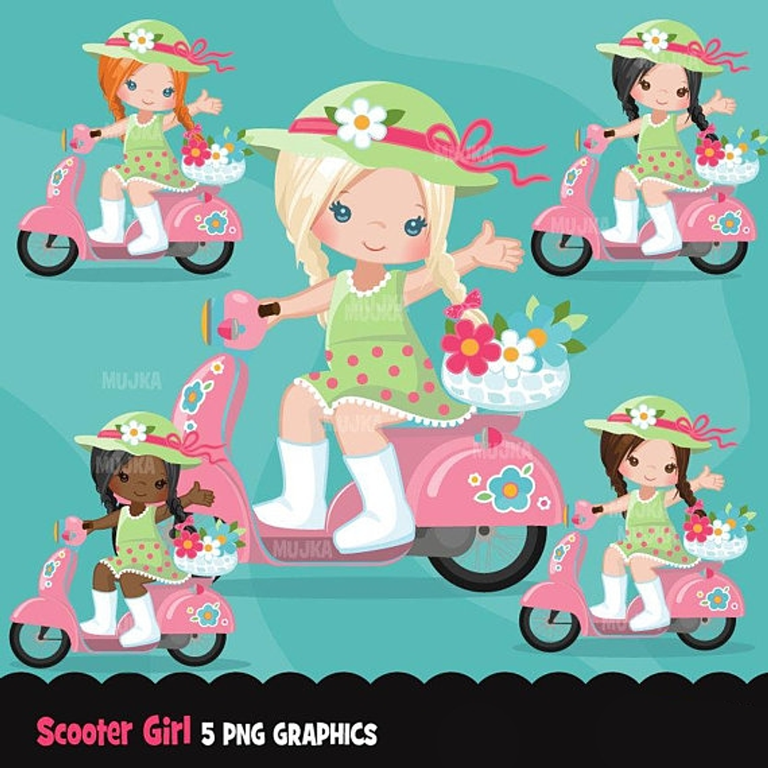 Kit Digital Menina na Moto  1