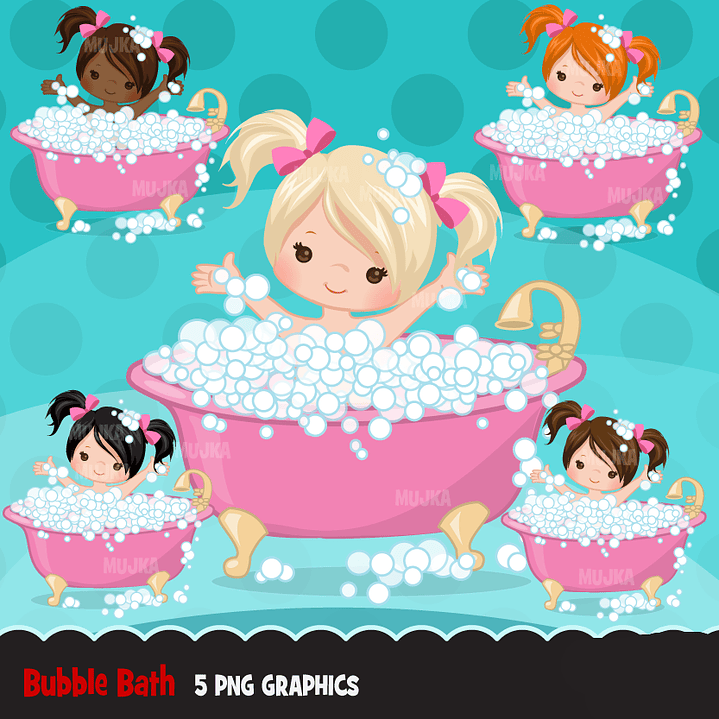 KIt Digital Menina no Banho  1