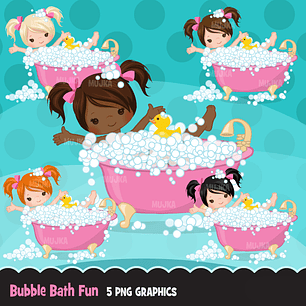 Kit Digital Menina no Banho 