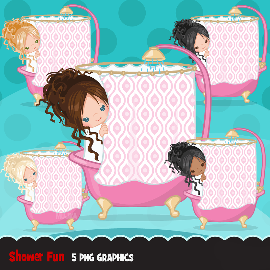 Kit Digital Menina No Banho  1