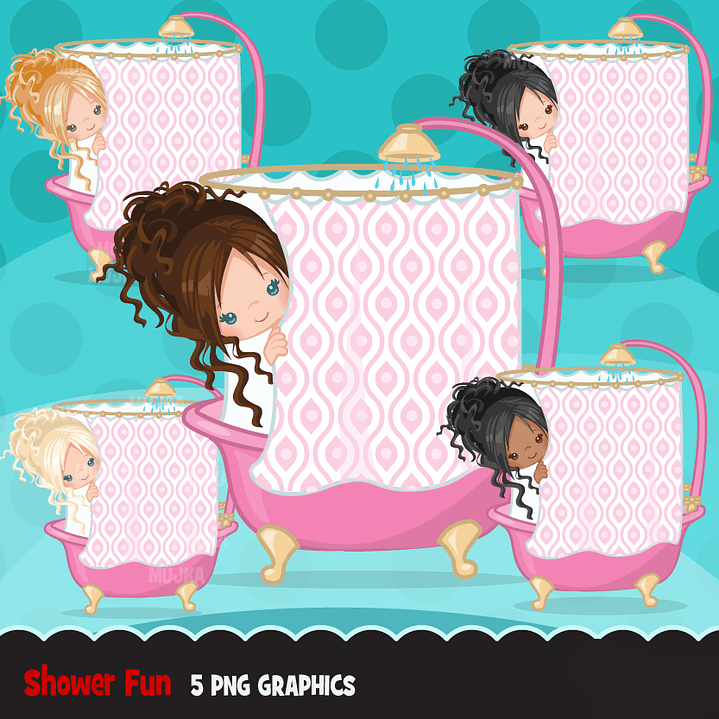 Kit Digital Menina No Banho  1