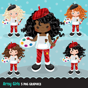 Kit Digital Menina Pintora