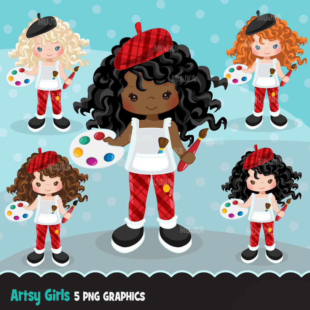 Kit Digital Menina Pintora 1