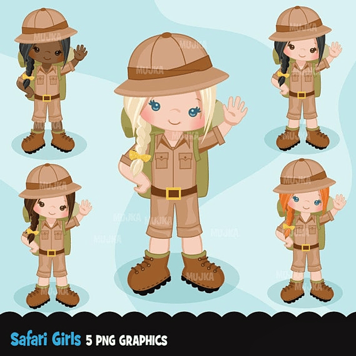 Kit Digital Safari Menina 1