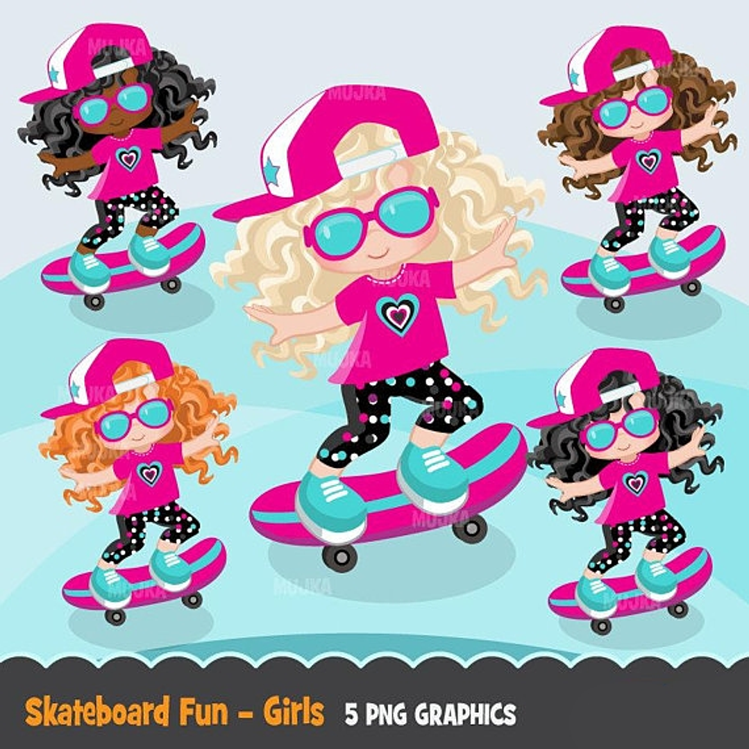 Kit Digital Skatista Menina 1