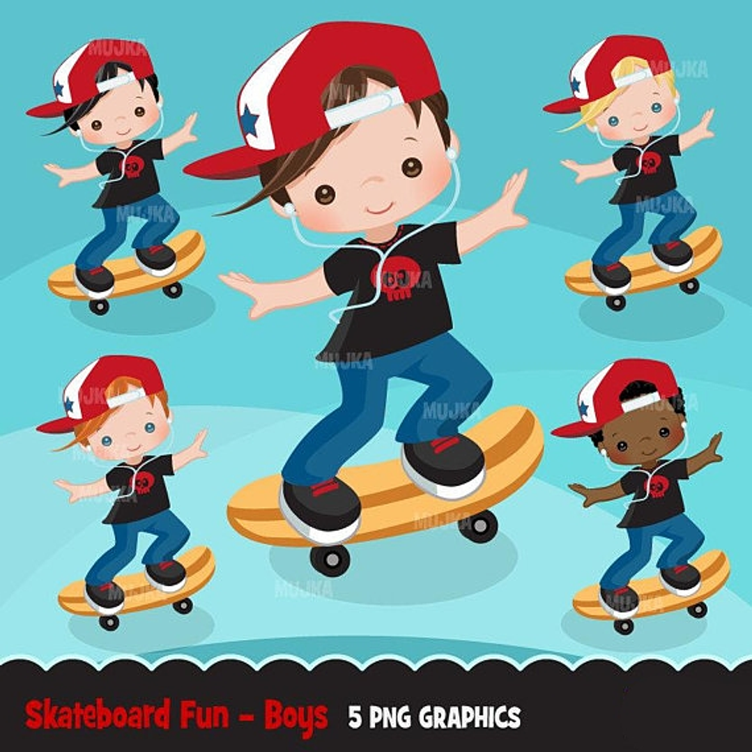 Kit Digital Skatista Menino  1