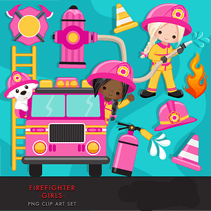 Kit Digita Bombeira Menina