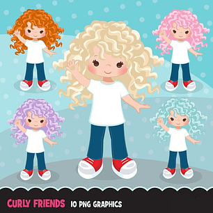 Kit Digital Meninas Caracoladas