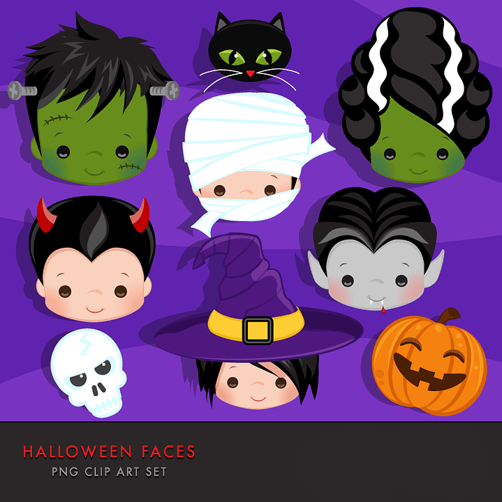 Kit Digital Mascaras de Halloween 1