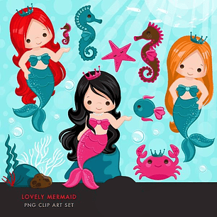 Kit Digital Pequenas Sereias 