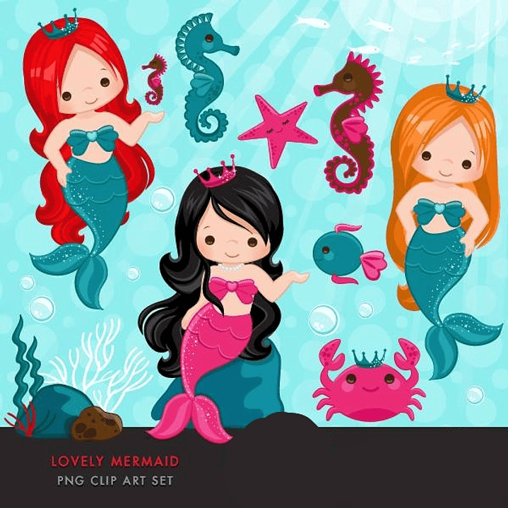 Kit Digital Pequenas Sereias  1