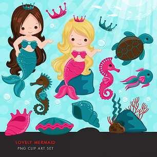 Kit Digital Pequena Sereia 