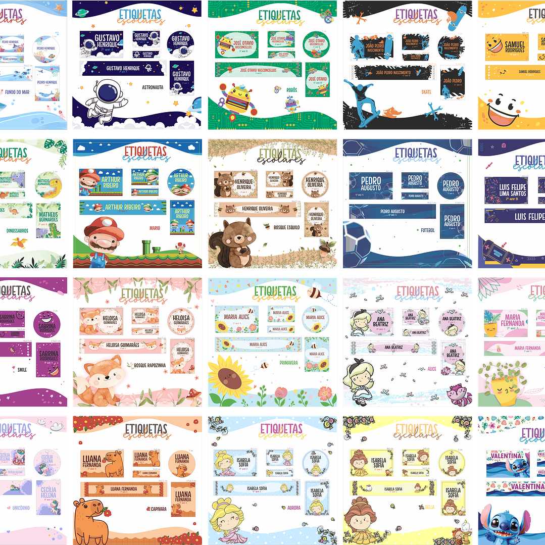 Arquivo Combo Escolar Etiquetas 20 Temas  1
