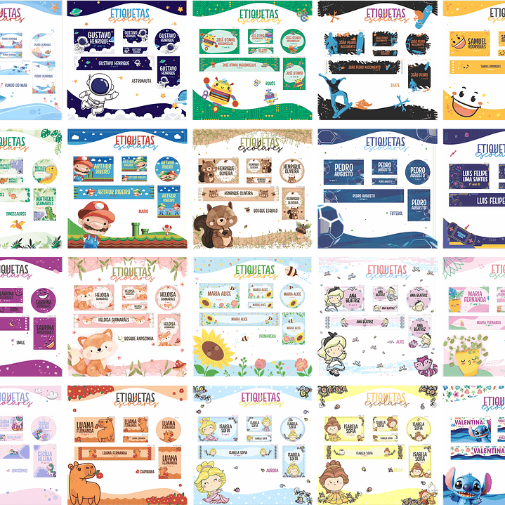 Arquivo Combo Escolar Etiquetas 20 Temas  1