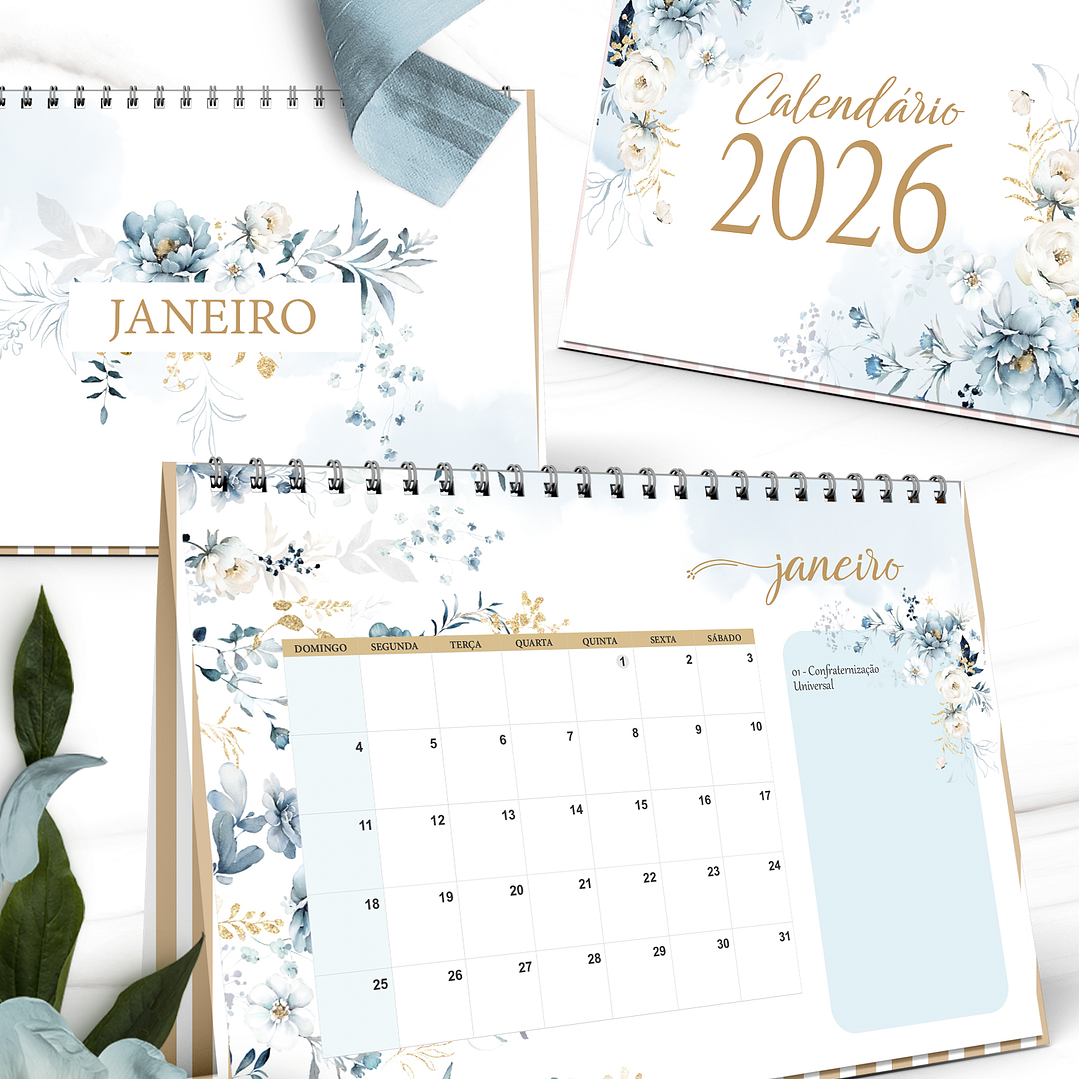 Arquivo Coleção Floral Azul Calendário 2026 3
