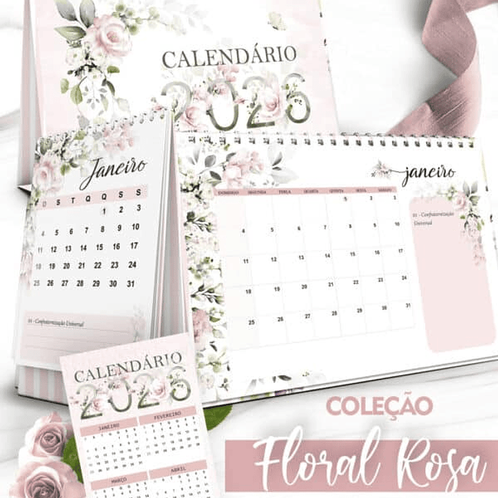 Arquivo Coleção Floral Rosa Calendário 2026 1