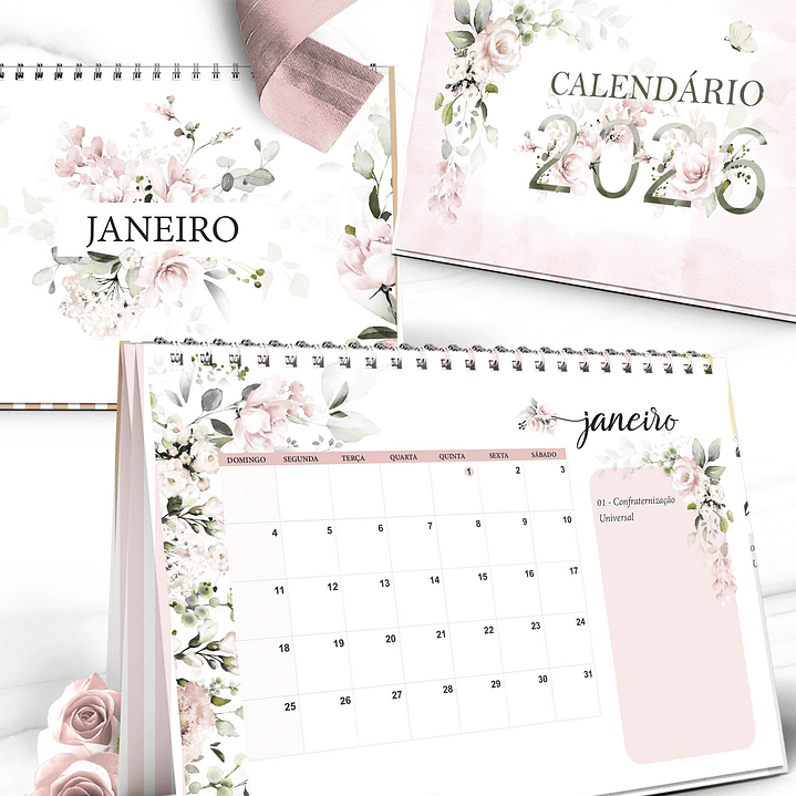 Arquivo Coleção Floral Rosa Calendário 2026 4