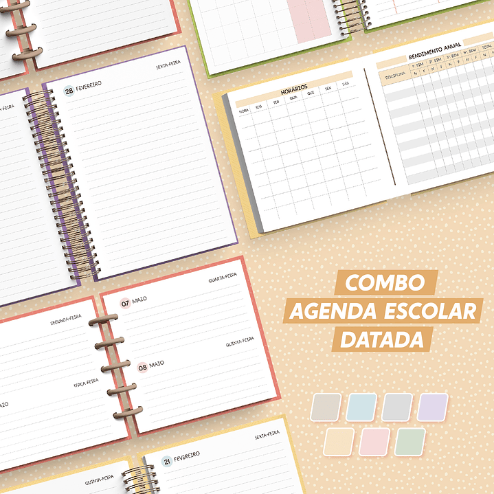 Arquivo Combo Agenda Escolar Datada A5 - 2026  1