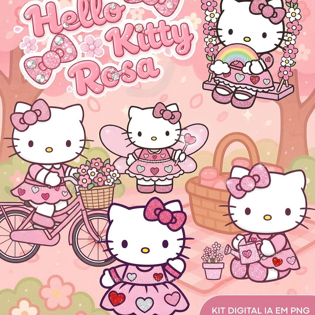 Kit Digital Hello Kitty Rosa  1