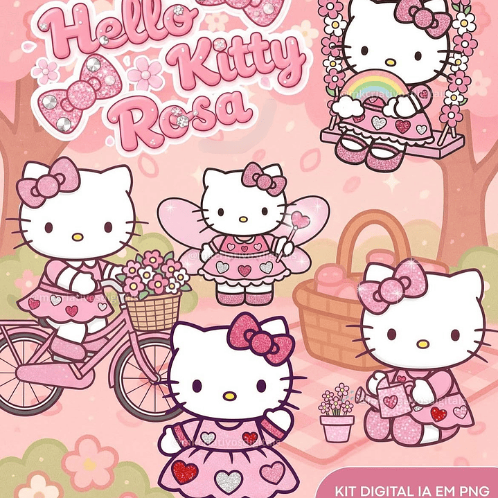 Kit Digital Hello Kitty Rosa  1