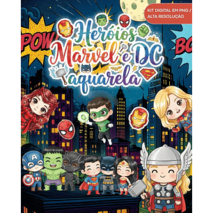 Kit Digital Heróis Aquarela 