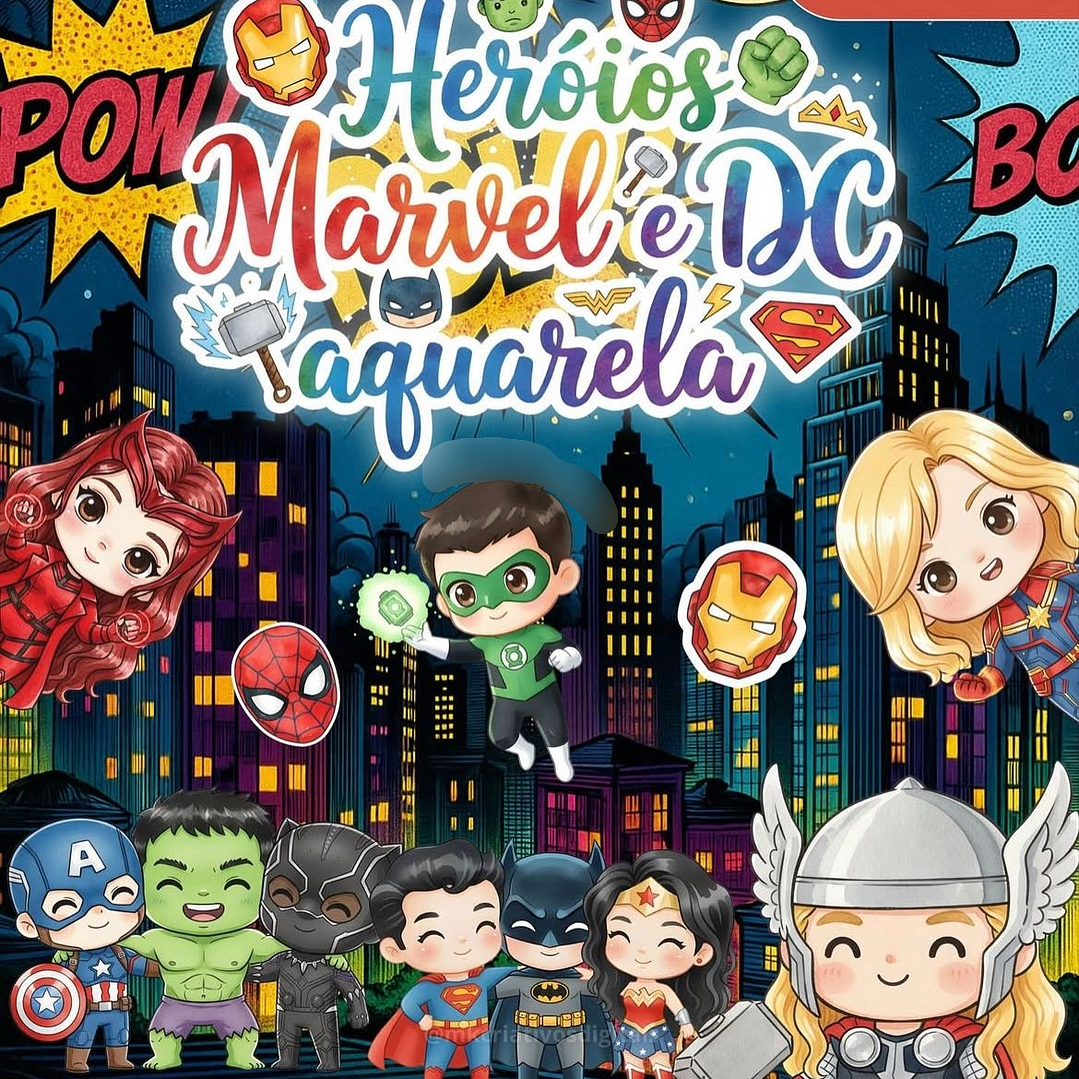 Kit Digital Heróis Aquarela  1