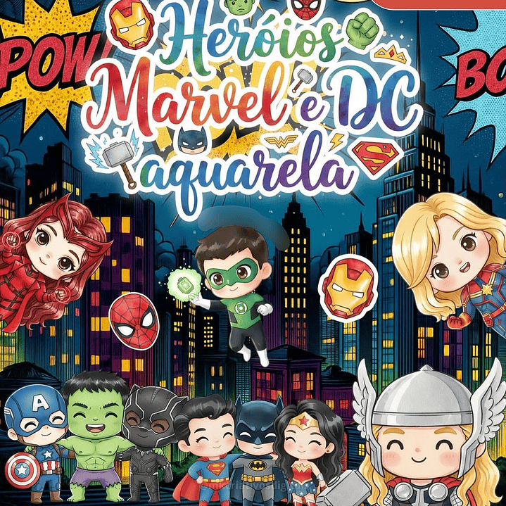 Kit Digital Heróis Aquarela  1