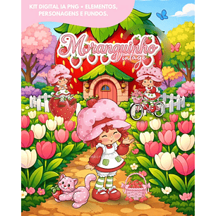 Kit Digital Moranguinho Vintage 