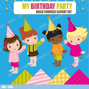 Kit Digital Meninas No Aniversario