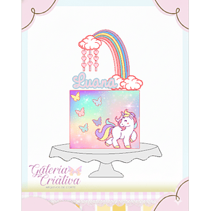 Arquivo Topo de Bolo Unicórnio