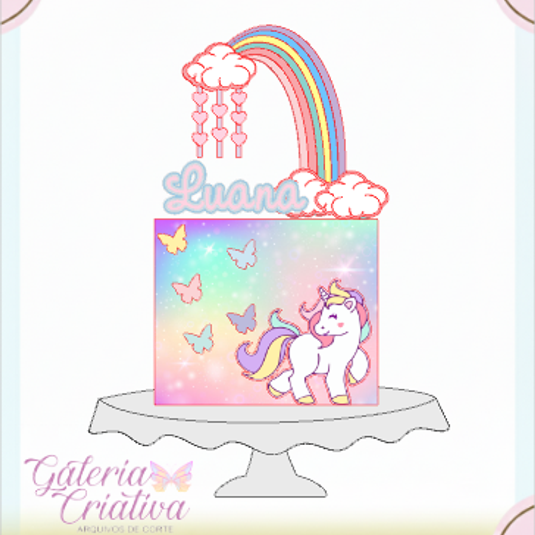 Arquivo Topo de Bolo Unicórnio 1