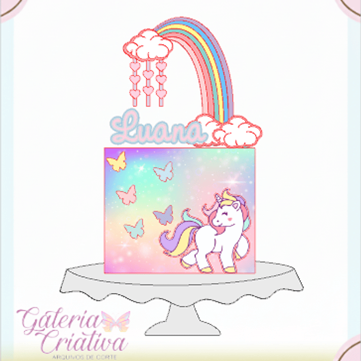 Arquivo Topo de Bolo Unicórnio 1