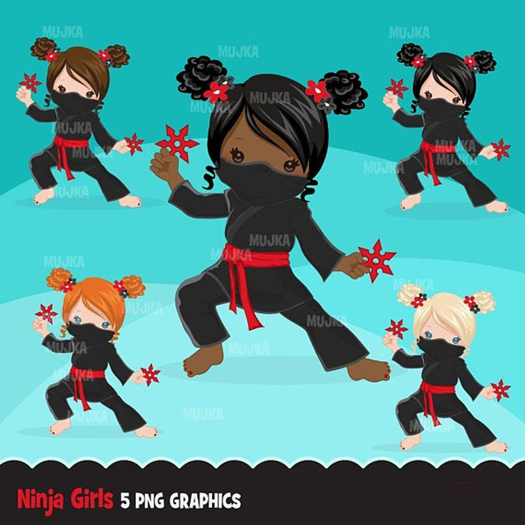 Kit Digital Ninjas Meninas  1