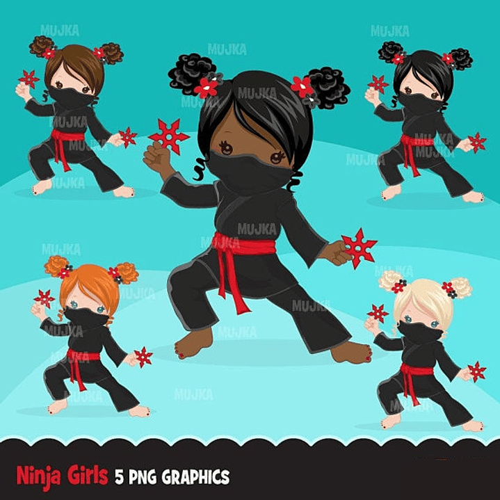 Kit Digital Ninjas Meninas  1