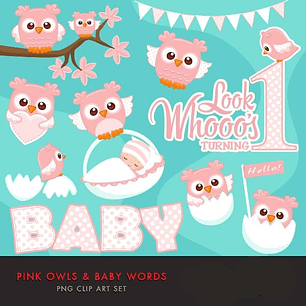 Kit Digital Corujinhas Baby Menina