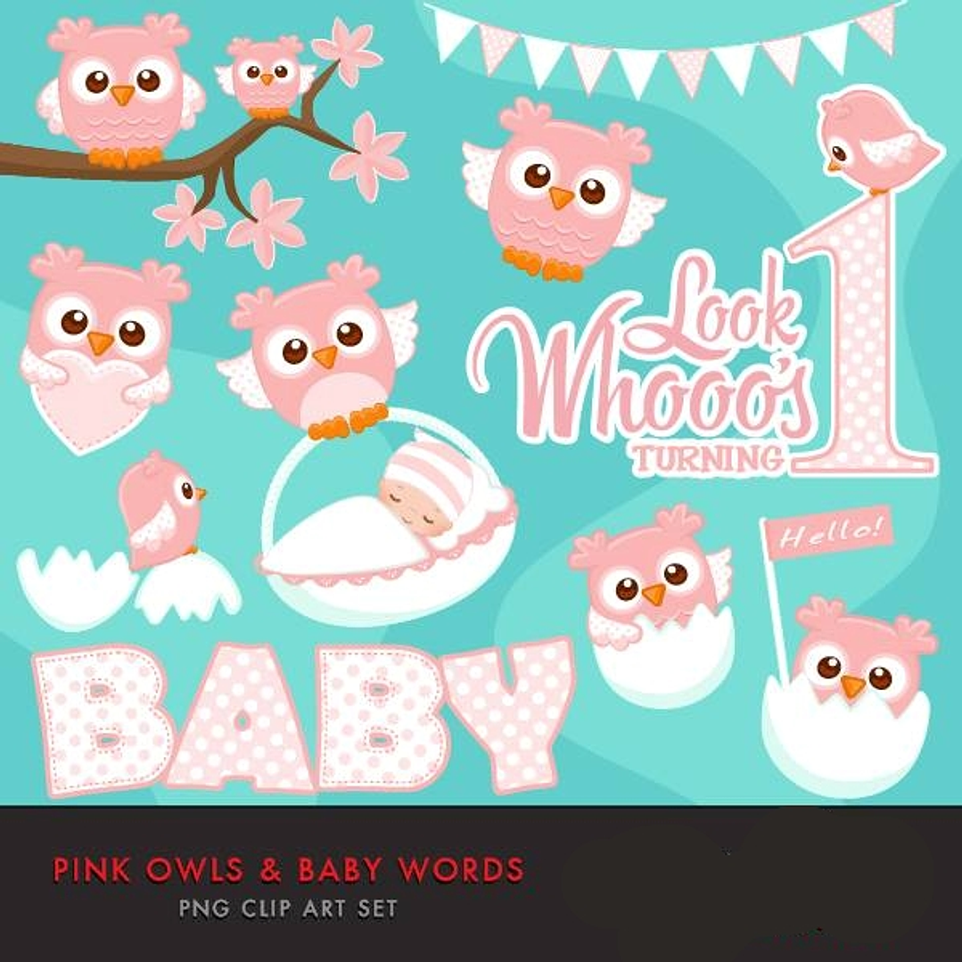 Kit Digital Corujinhas Baby Menina 1
