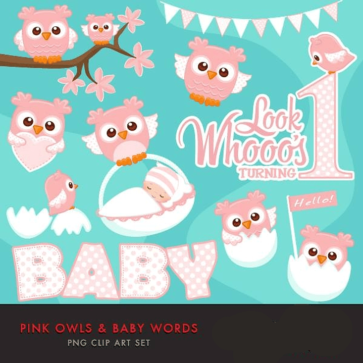 Kit Digital Corujinhas Baby Menina 1
