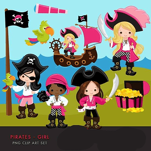 Kit Digital Piratas Menina