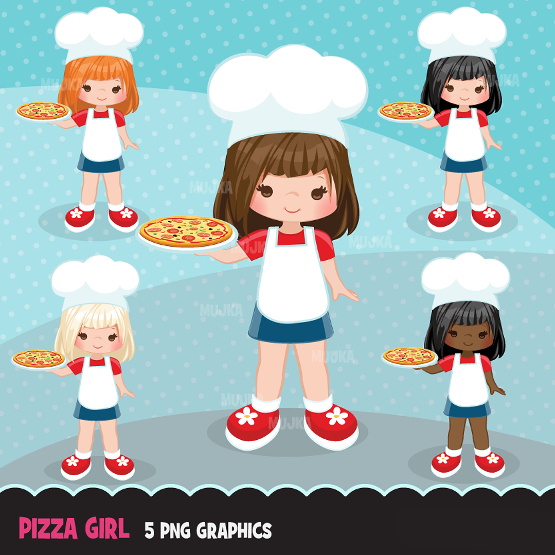 Kit Digital Pizza Menina  1