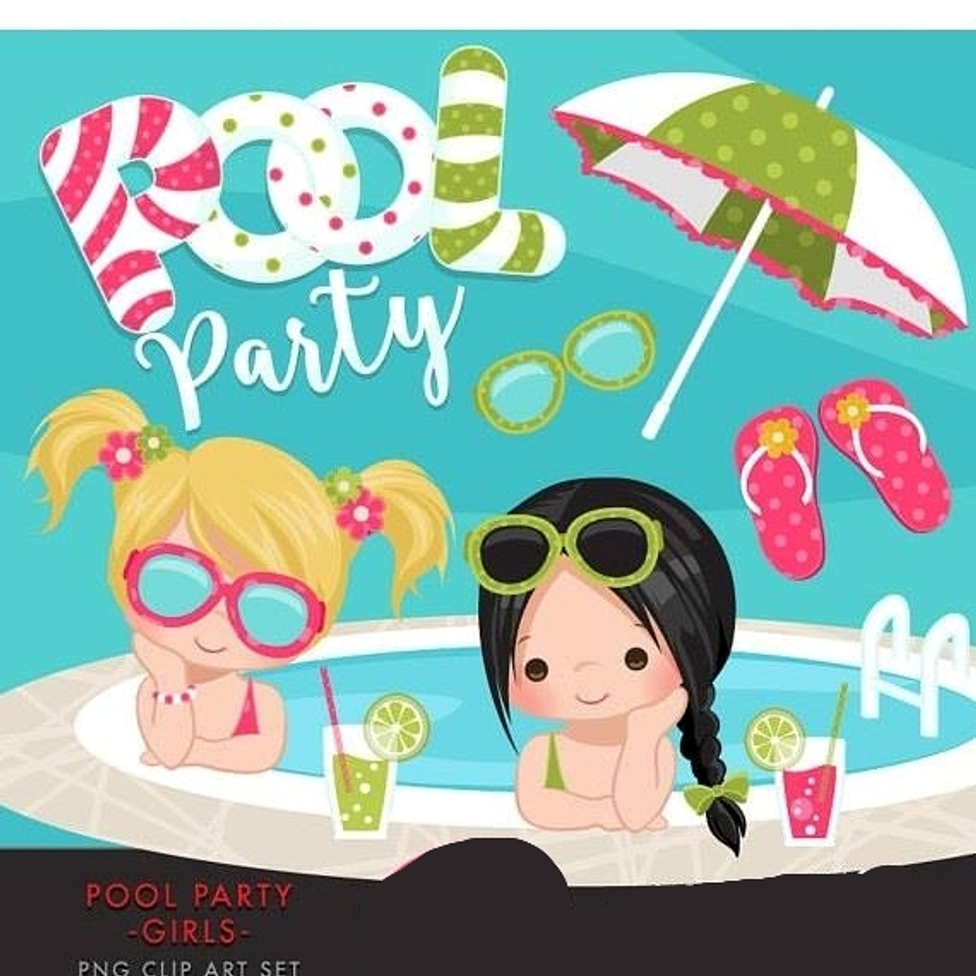 Kit Digital Pool Party Menina  1