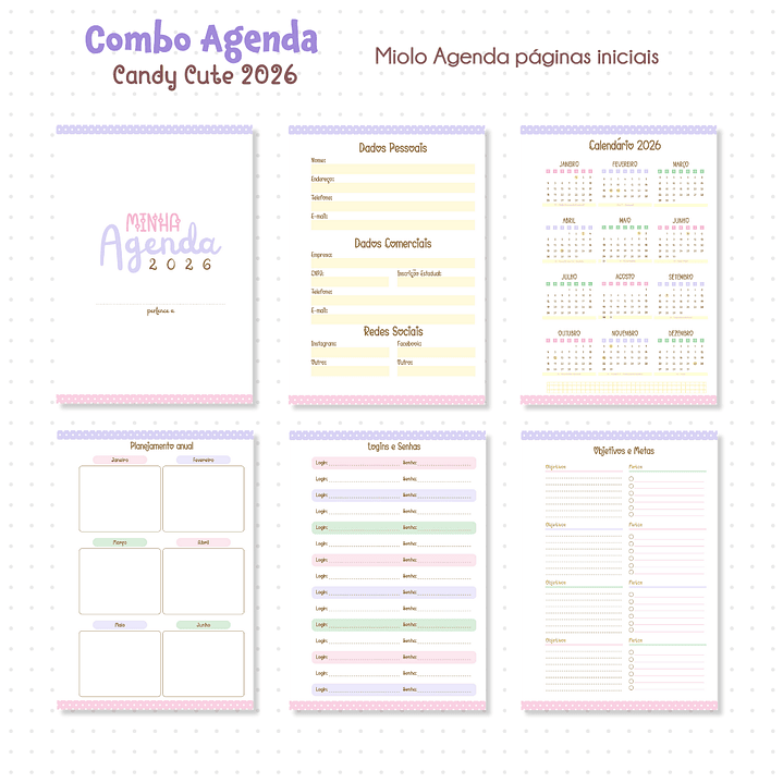 Arquivo Combo Agenda Candy Cute 2026  4