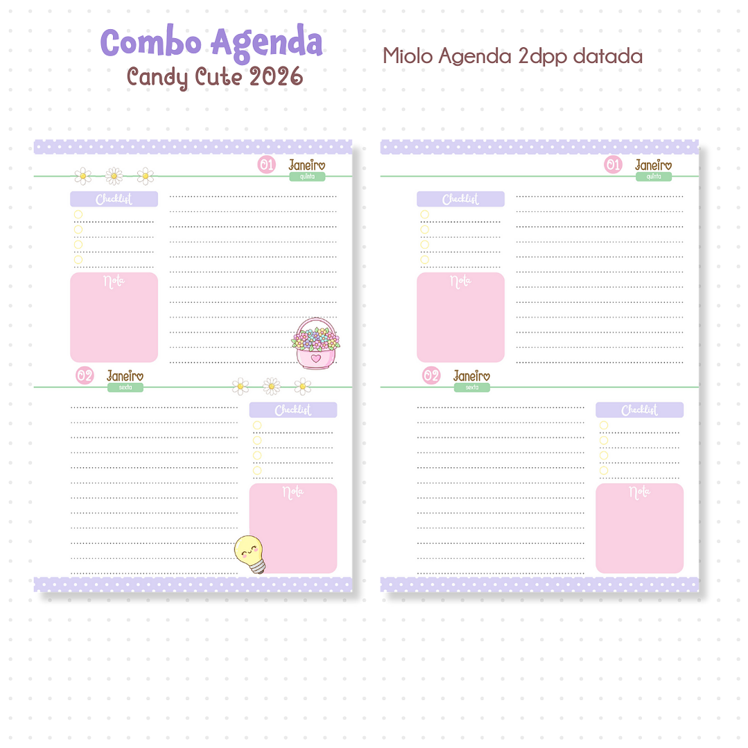 Arquivo Combo Agenda Candy Cute 2026  5