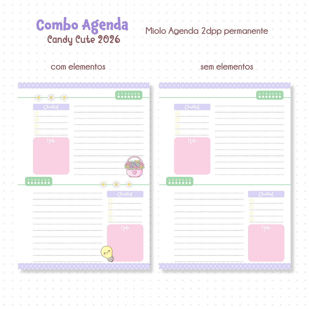 Arquivo Combo Agenda Candy Cute 2026  6